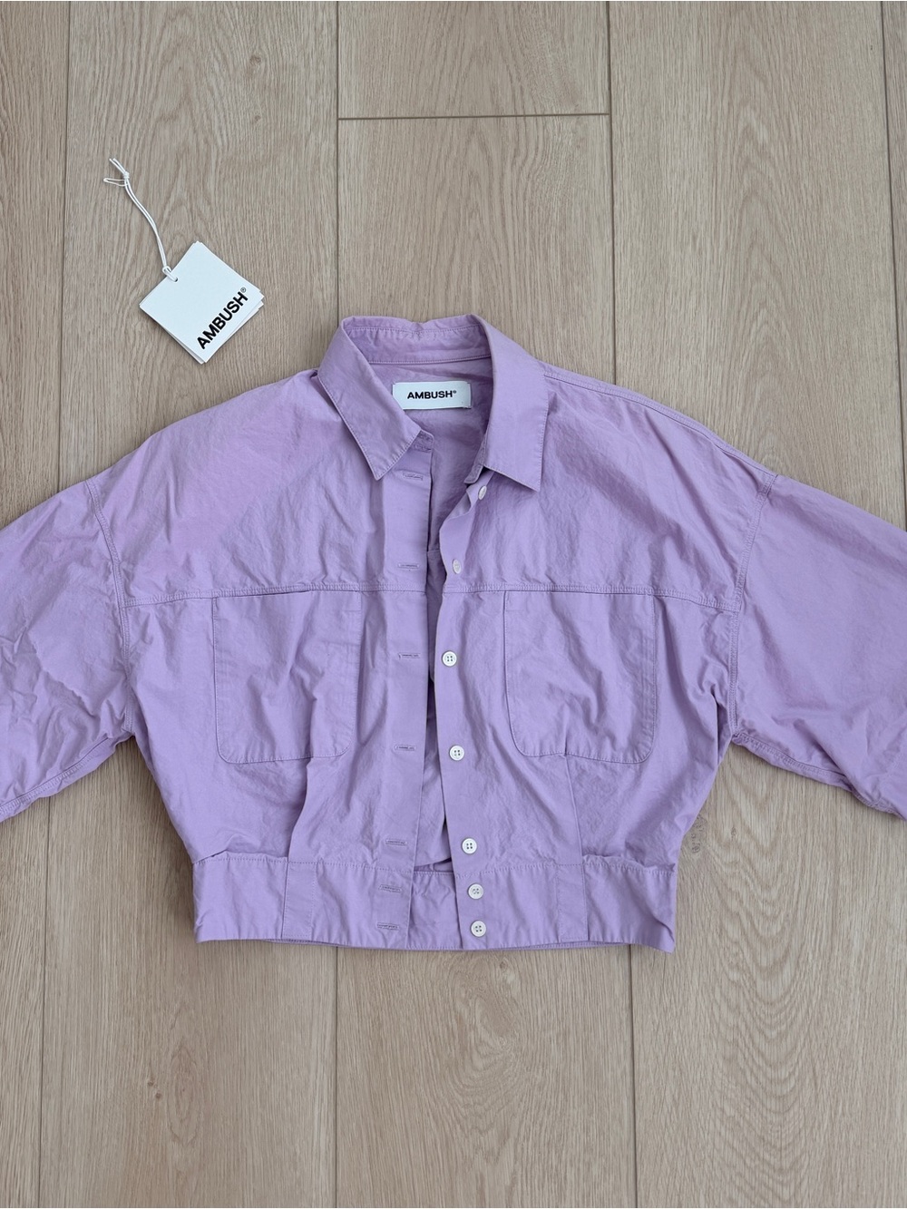 AMBUSH Lilac Cropped Button-Up Shirt